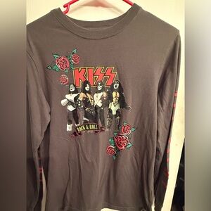 KISS Long Sleeve Shirt - Gray Size: Medium
